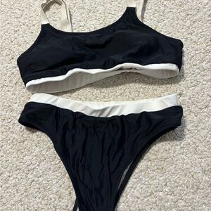 Elegant Black and White Bikini Set